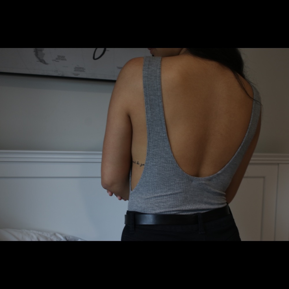 FOREVER 21: gray bodysuit